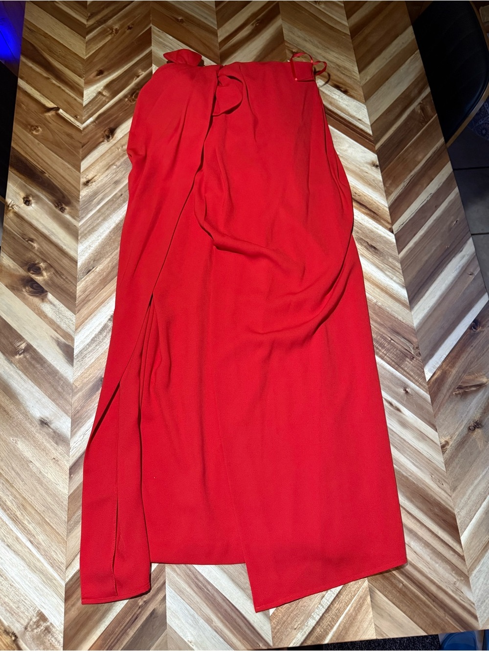 Strapless Red Bow Maxi Dress NWOT - Picture 3 of 6